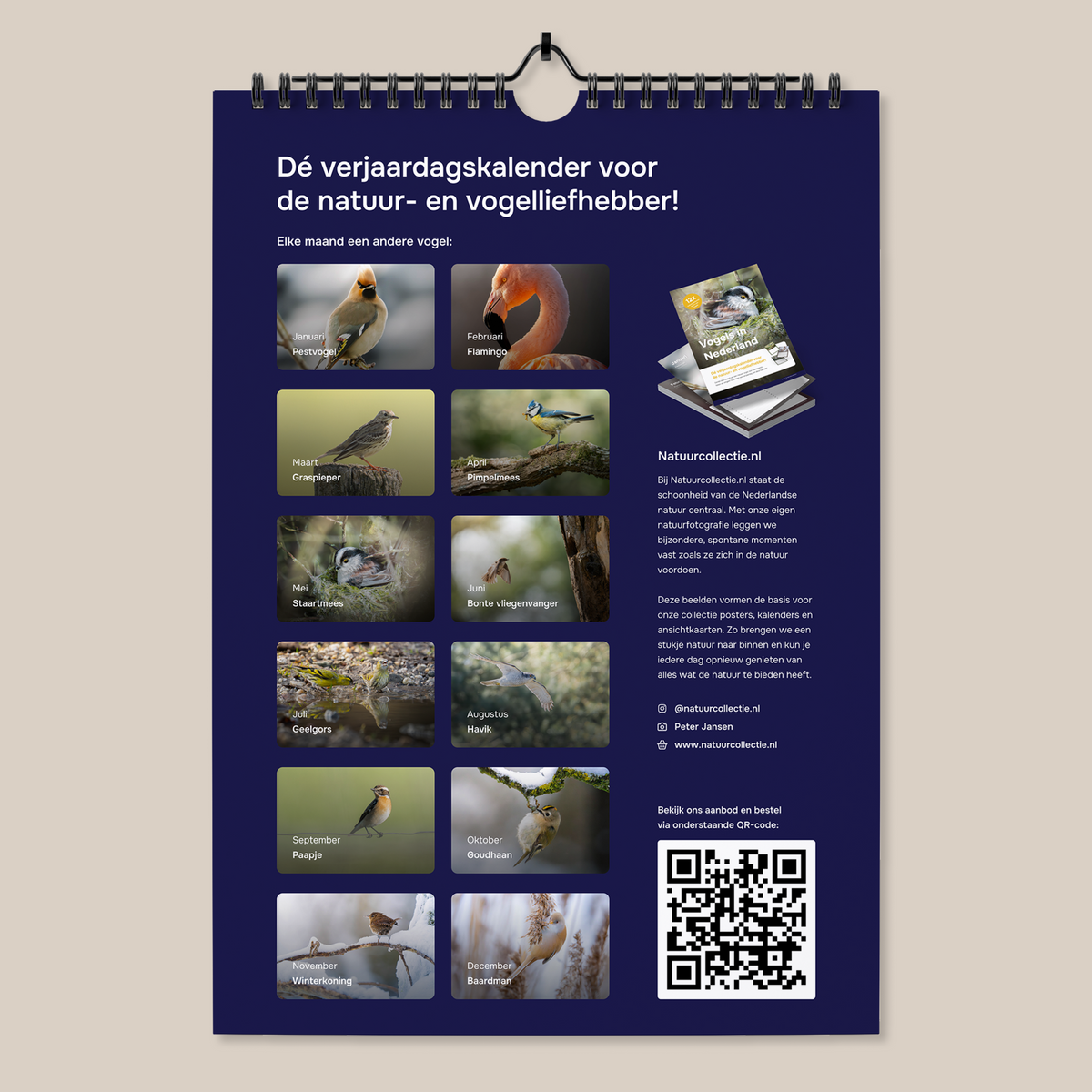 Details van verjaardagskalender ‘Vogels in Nederland – Staartmees’