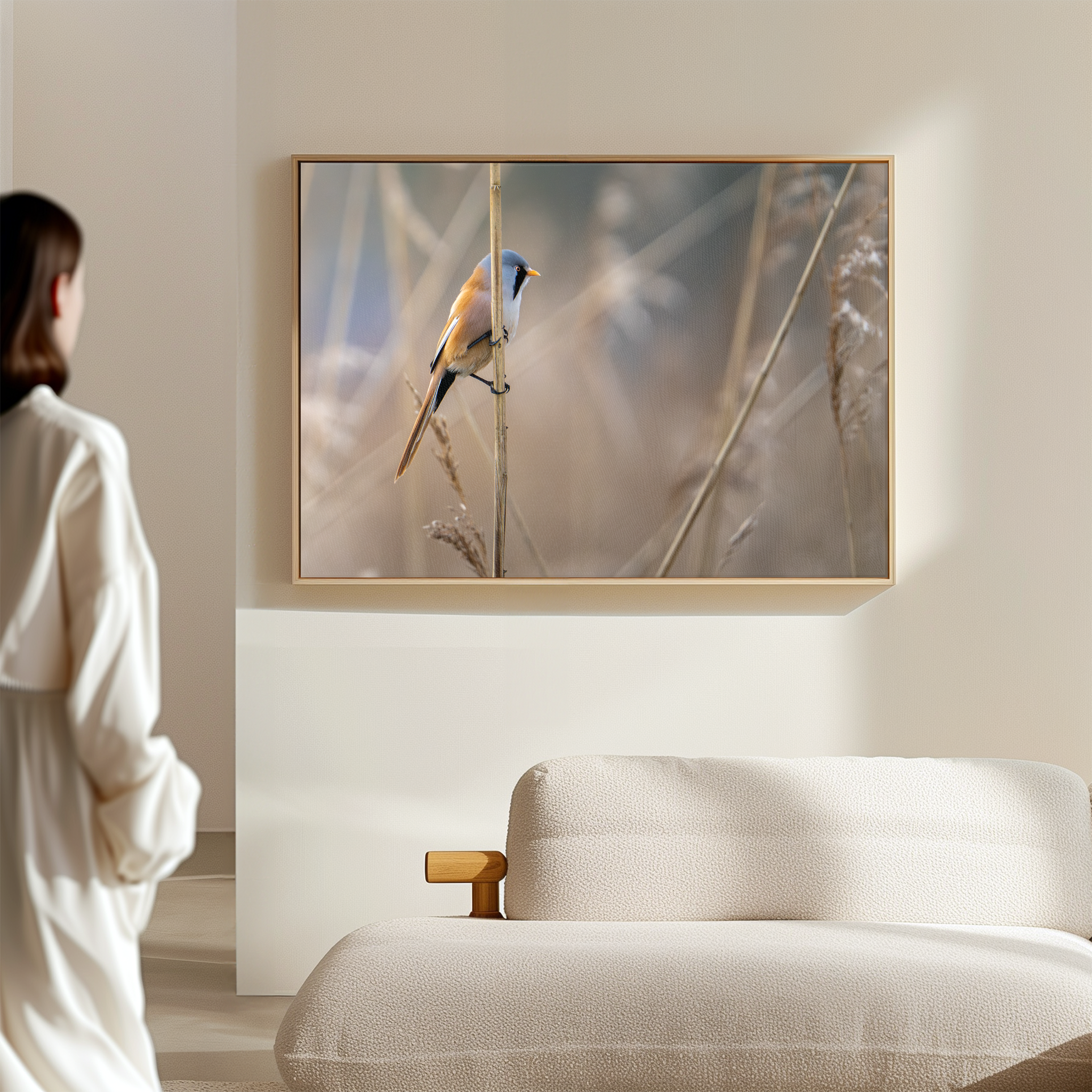 Canvas 'Baardman in het rietveld'