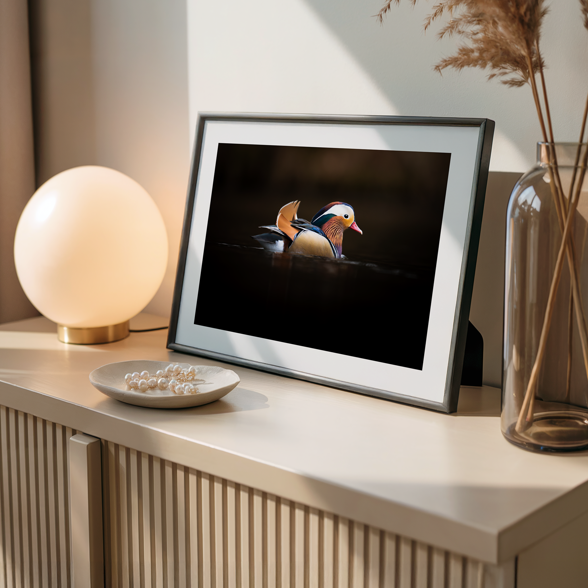 Print 'Mandarijneend in het avondlicht'