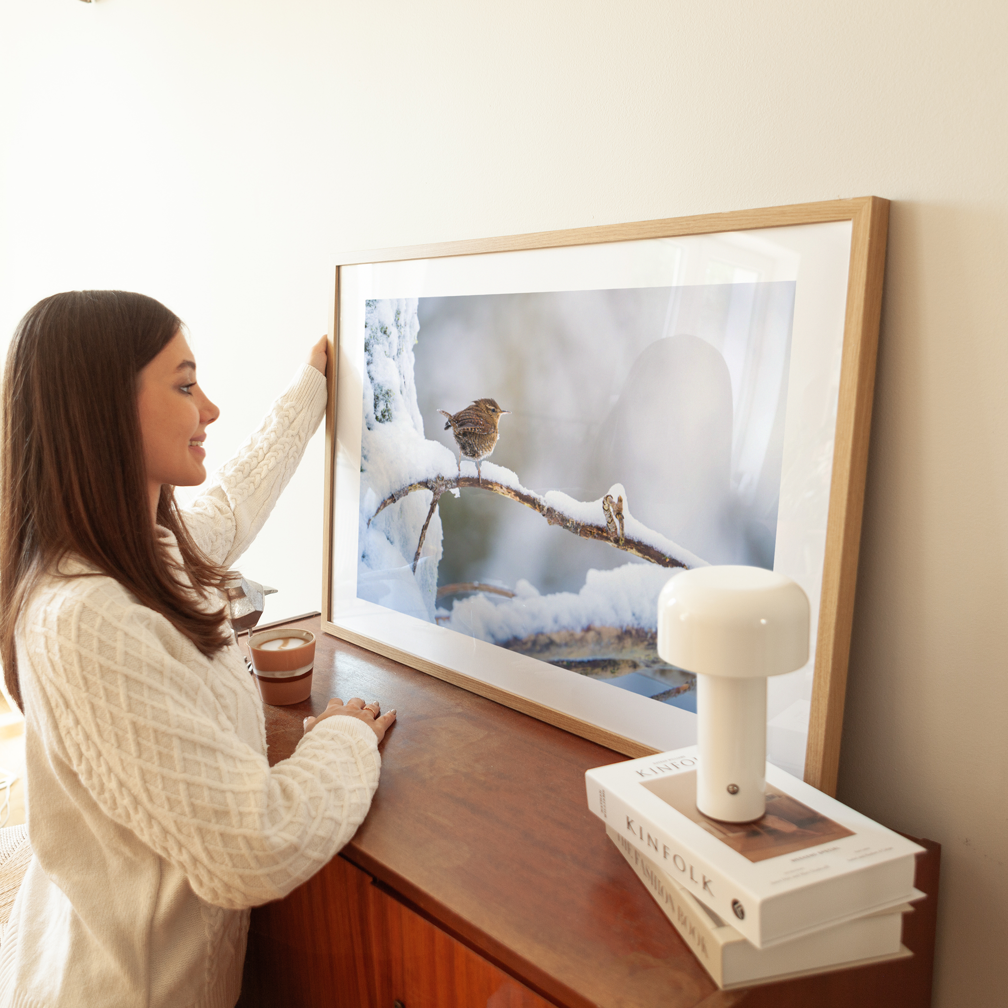 Print 'Winterkoninkje in de sneeuw'