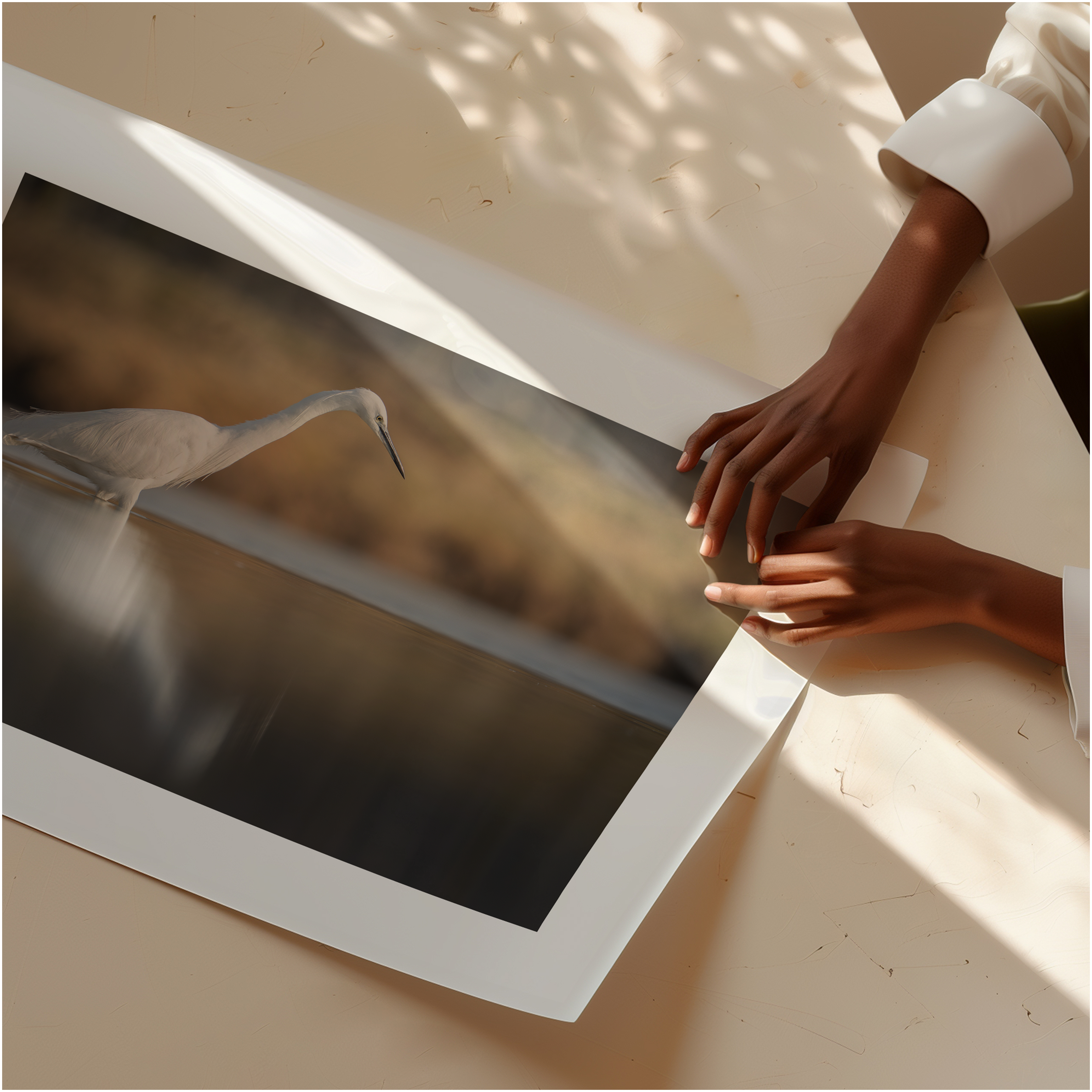 Print 'Kleine zilverreiger vangt vis'