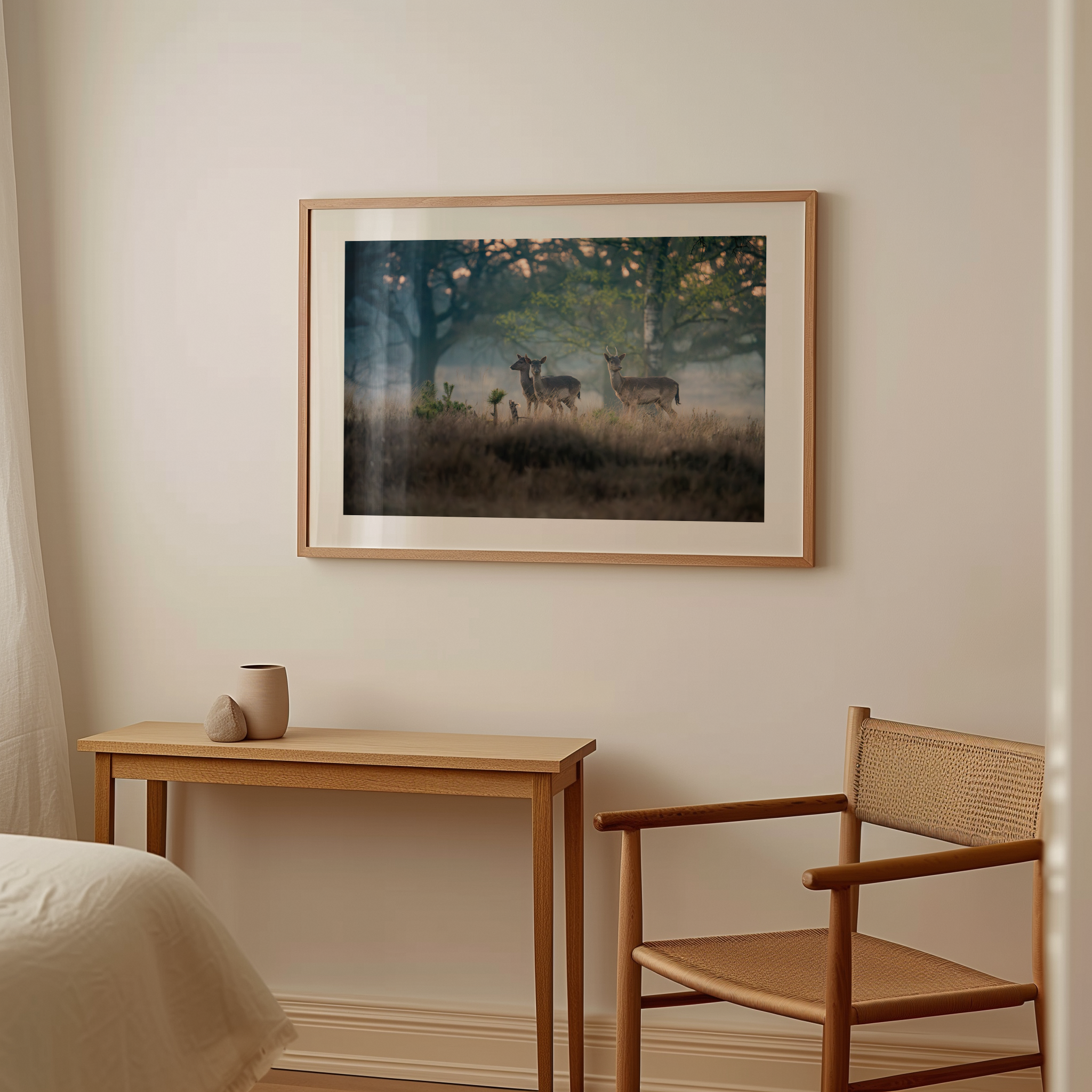 Print 'Reeën in het ochtendlicht'